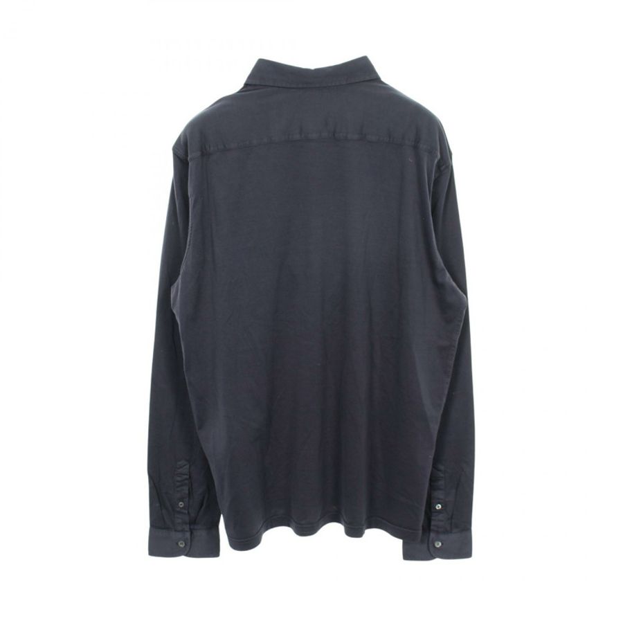PRADA 三角形標誌長袖襯衫 UJL92A 純棉海軍藍 男款 XL 碼-1