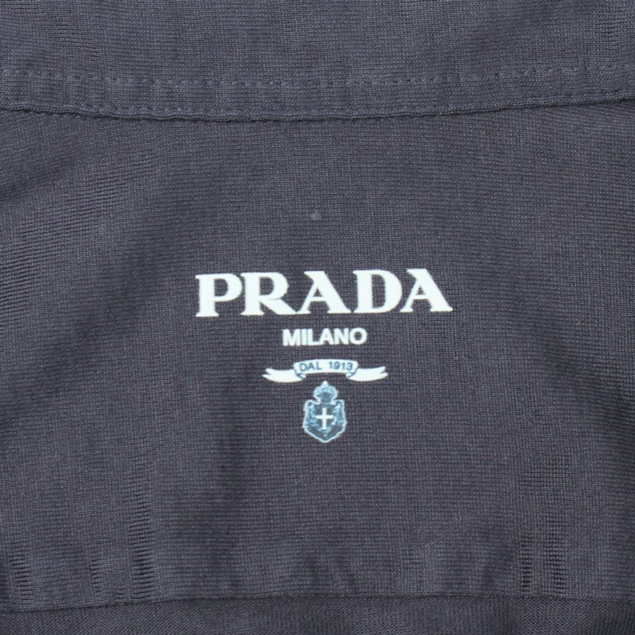 PRADA 三角形標誌長袖襯衫 UJL92A 純棉海軍藍 男款 XL 碼-2