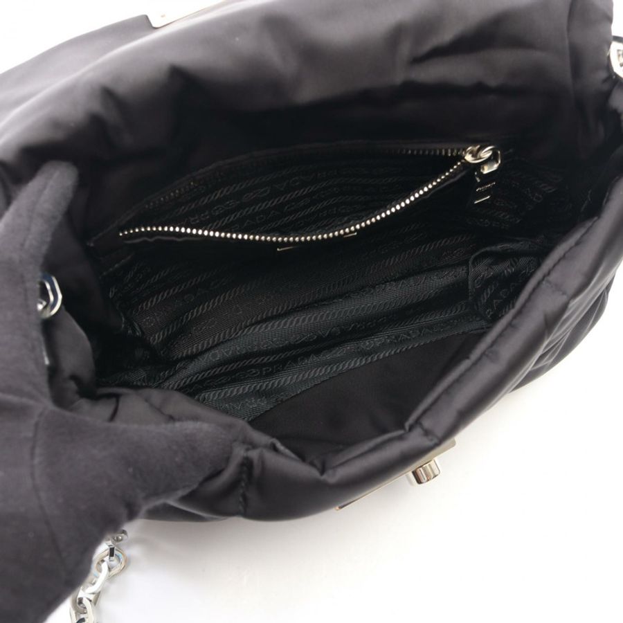 PRADA TESSUTO BOMBER 鏈條單肩手提包 BR5024 尼龍皮革 黑色 二手-2