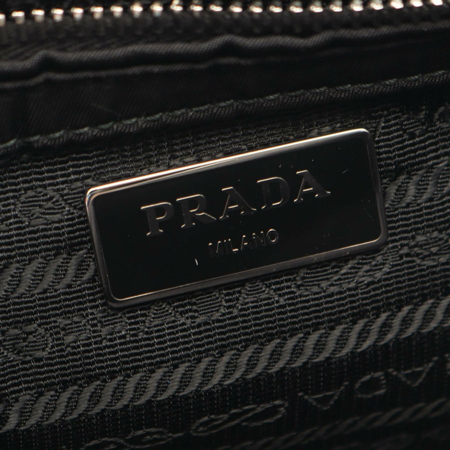 PRADA TESSUTO BOMBER 鏈條單肩手提包 BR5024 尼龍皮革 黑色 二手-3