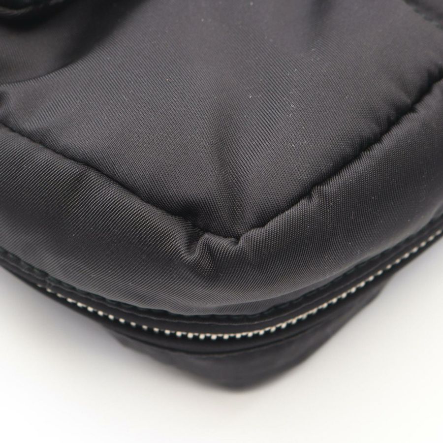 PRADA TESSUTO BOMBER 鏈條單肩手提包 BR5024 尼龍皮革 黑色 二手-4
