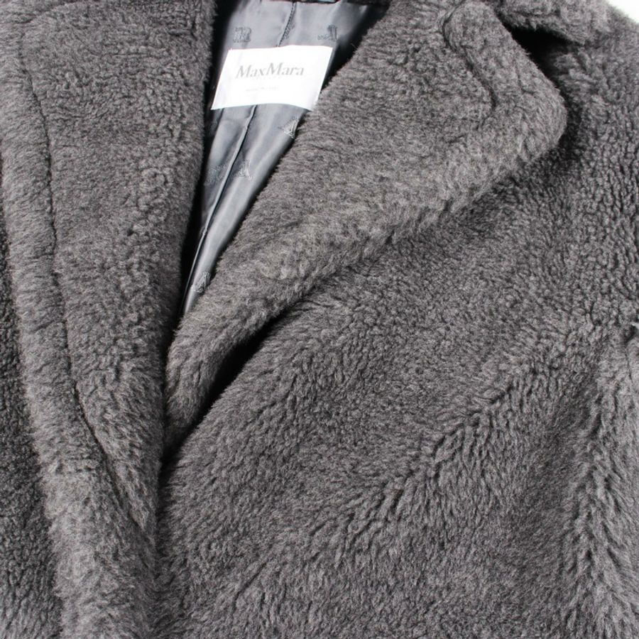 MAX MARA Kadiak 泰迪熊其他羊毛羊駝毛外套灰色二手女款-5