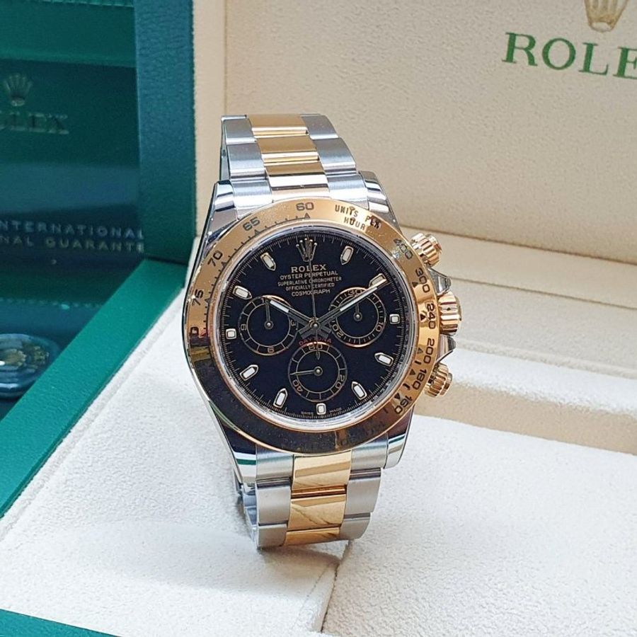 【大眾名錶】ROLEX勞力士116503 Daytona 半金迪通拿 2023/10 三眼計時 黑色面盤 錶徑40mmm 自動上鍊 18K金及不鏽鋼 G353-1
