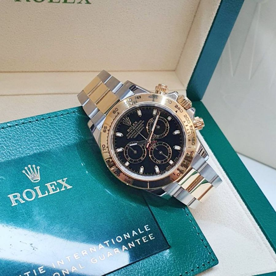 【大眾名錶】ROLEX勞力士116503 Daytona 半金迪通拿 2023/10 三眼計時 黑色面盤 錶徑40mmm 自動上鍊 18K金及不鏽鋼 G353-2