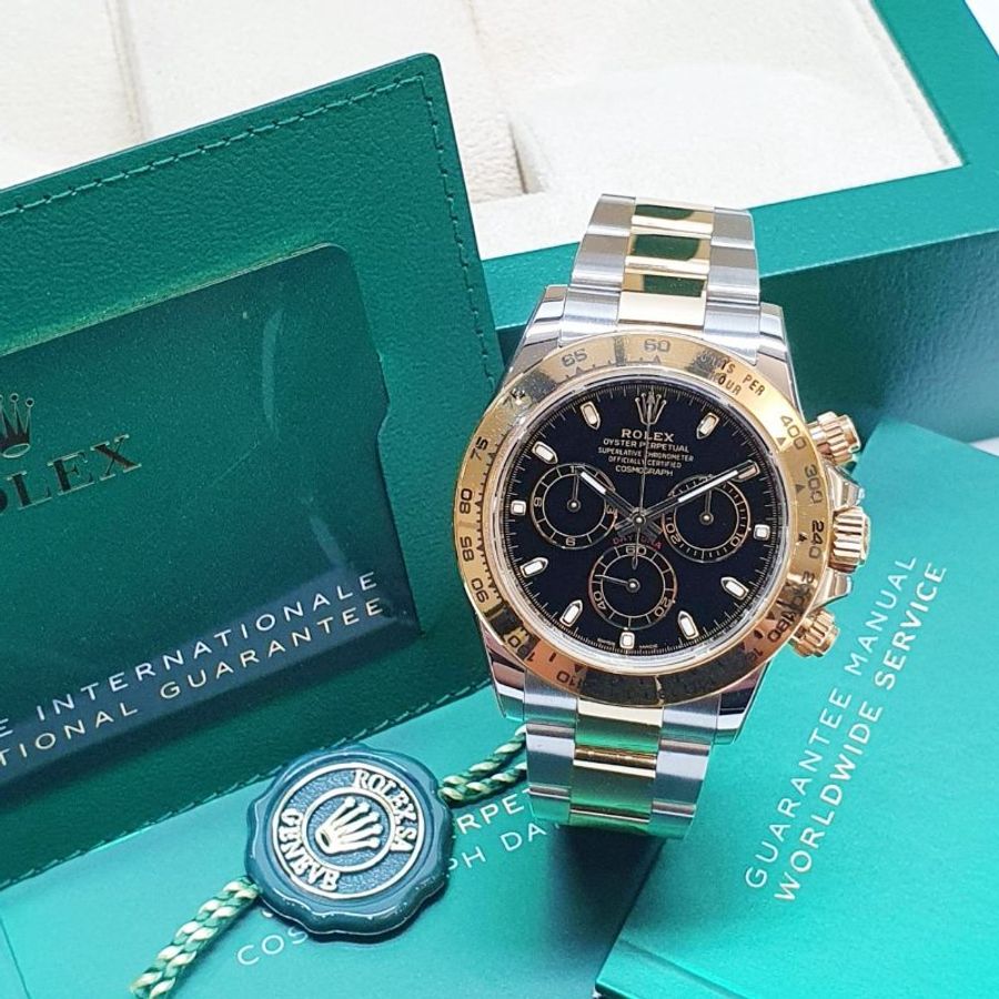 【大眾名錶】ROLEX勞力士116503 Daytona 半金迪通拿 2023/10 三眼計時 黑色面盤 錶徑40mmm 自動上鍊 18K金及不鏽鋼 G353-3