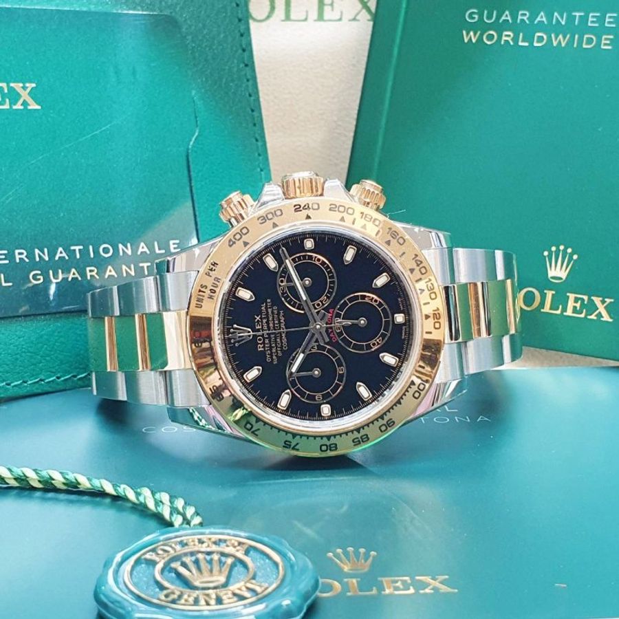 【大眾名錶】ROLEX勞力士116503 Daytona 半金迪通拿 2023/10 三眼計時 黑色面盤 錶徑40mmm 自動上鍊 18K金及不鏽鋼 G353-4