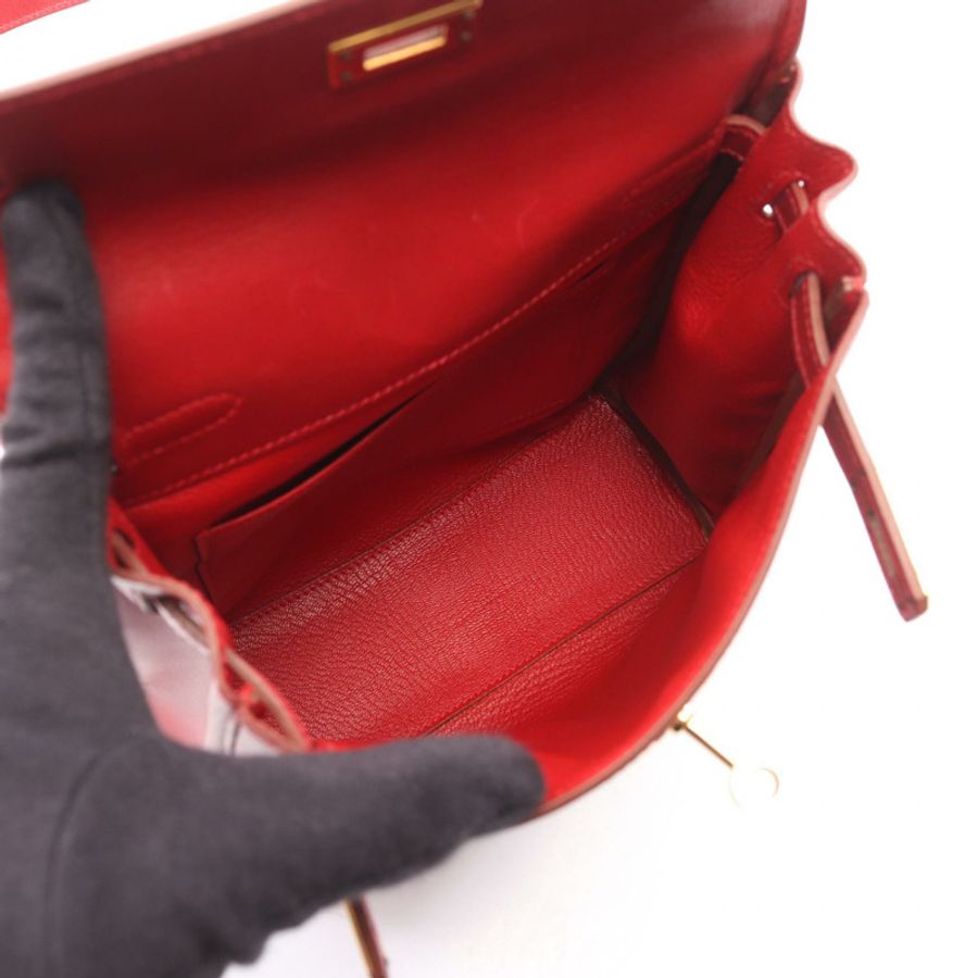 愛馬仕 Kelly a dos PM 雙肩包 C Box 小牛皮 Rouge vif 二手 GHW-2