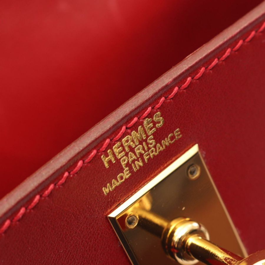愛馬仕 Kelly a dos PM 雙肩包 C Box 小牛皮 Rouge vif 二手 GHW-3