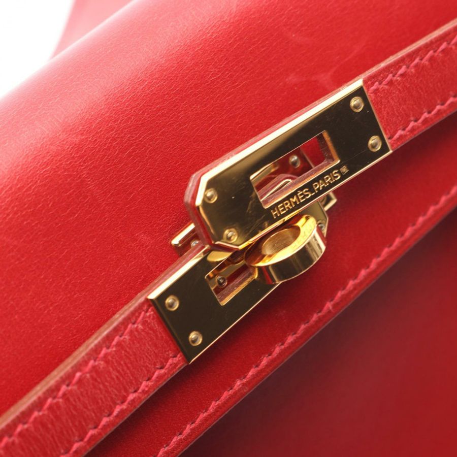 愛馬仕 Kelly a dos PM 雙肩包 C Box 小牛皮 Rouge vif 二手 GHW-9