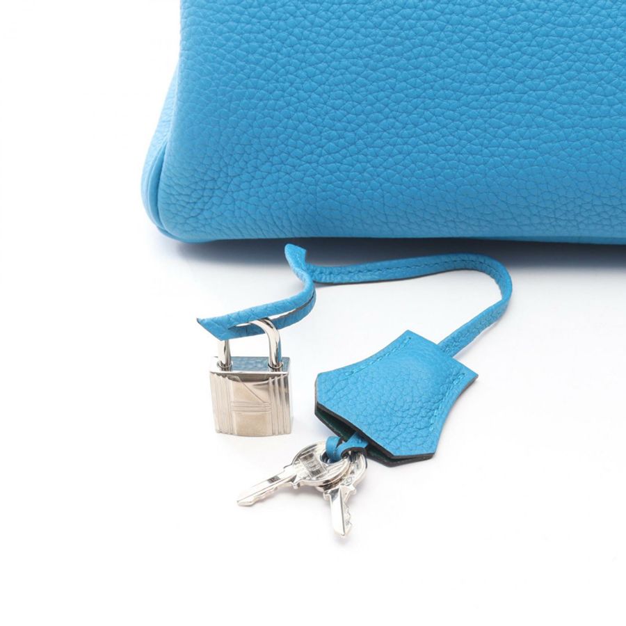 愛馬仕 Birkin 35 手提包 A 071859CK Togo 皮革 藍色桑給巴爾孔雀石色 SHW-5
