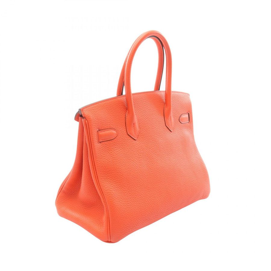 愛馬仕 Birkin 30 手提包 T 030520CK Togo 皮革 橙色罌粟花 二手 SHW-1