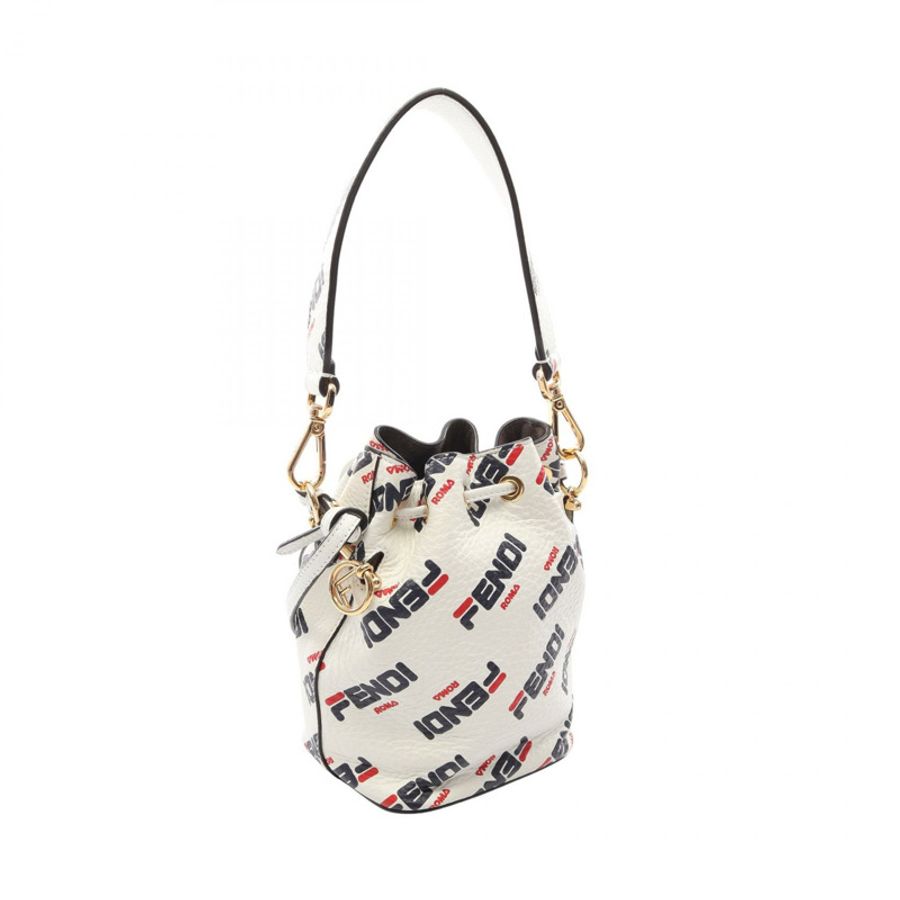 FENDI FILA Mini Montresor 單肩斜背包 8BS010 白色皮革 二手-1
