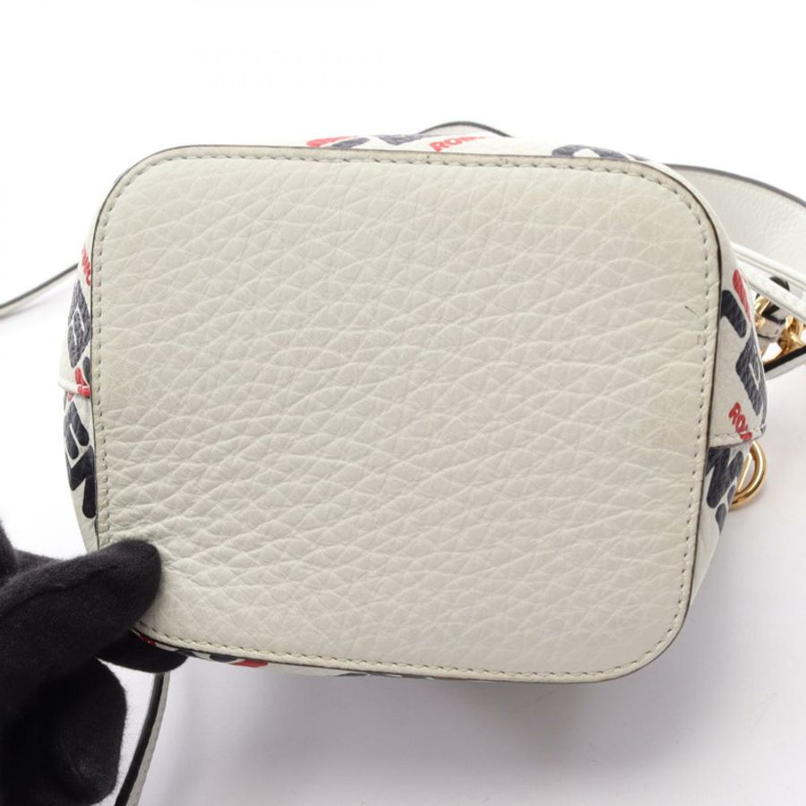FENDI FILA Mini Montresor 單肩斜背包 8BS010 白色皮革 二手-4