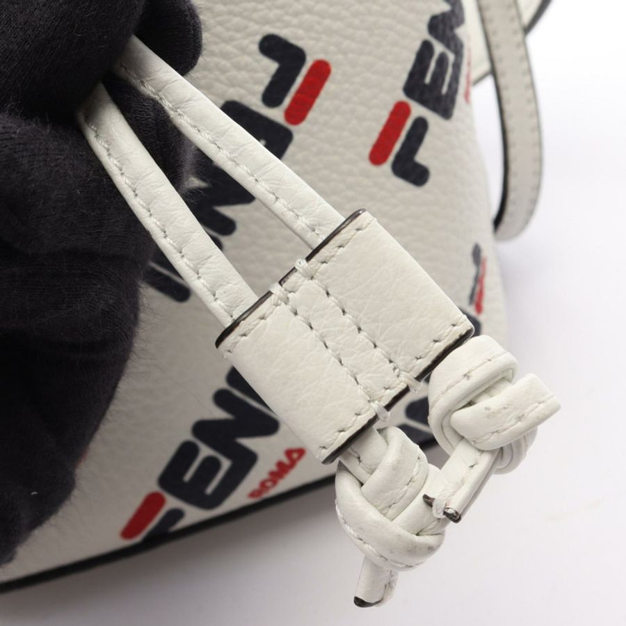 FENDI FILA Mini Montresor 單肩斜背包 8BS010 白色皮革 二手-6