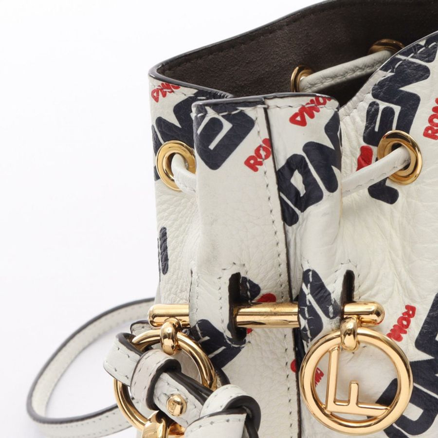 FENDI FILA Mini Montresor 單肩斜背包 8BS010 白色皮革 二手-7