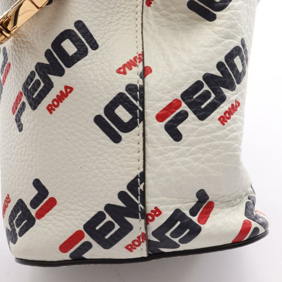 FENDI FILA Mini Montresor 單肩斜背包 8BS010 白色皮革 二手-9