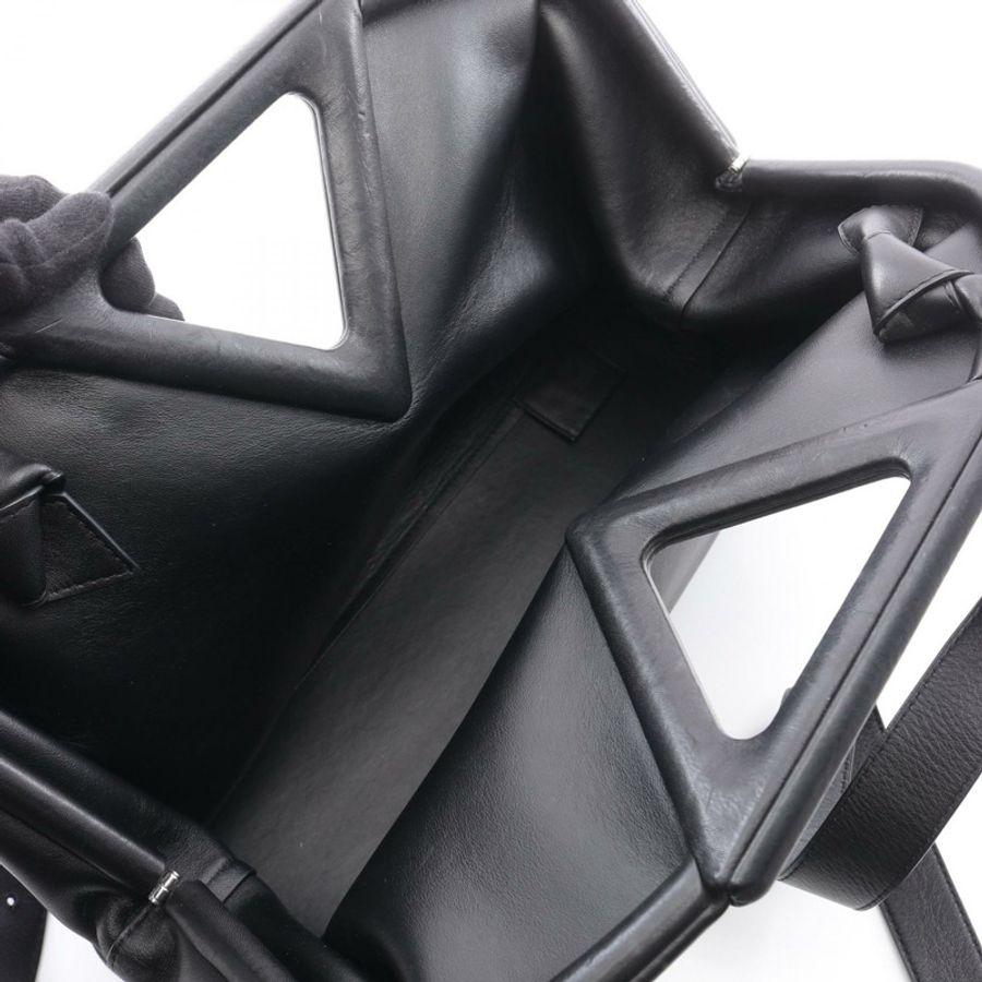 BOTTEGA VENETA Point Medium 2WAY Shoulder Bag 652446 Leather Black Used Women-2