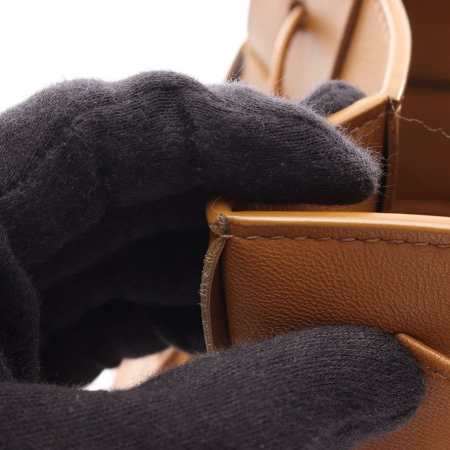 BOTTEGA VENETA 小號卡帶水桶肩包 680218 皮革 棕色 二手 BV-6