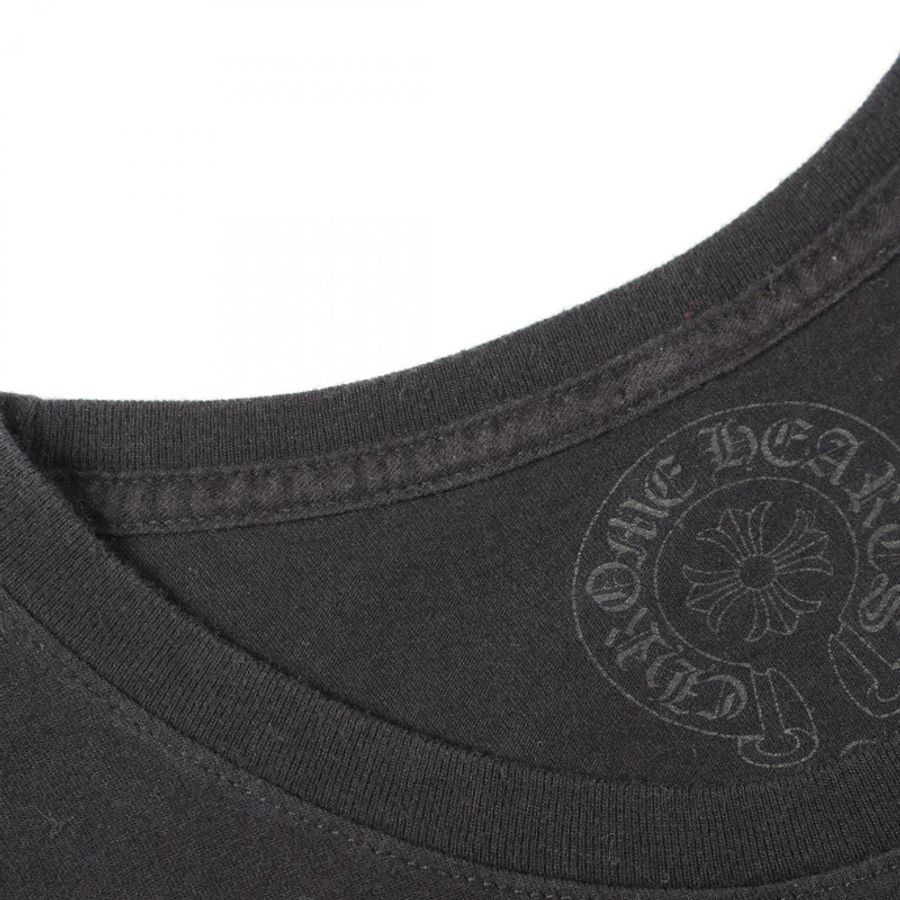 CHROME HEARTS CH Plus 十字印花圓領長袖T卹 純棉 黑色 二手 男款-5