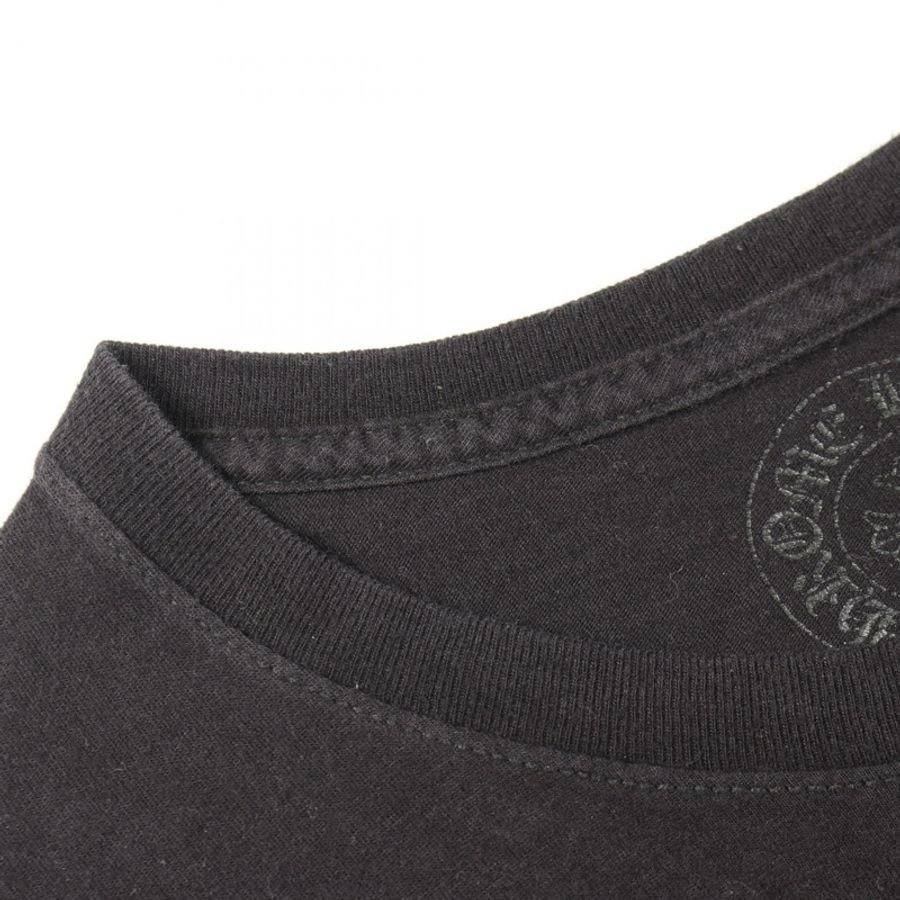 CHROME HEARTS 背面 CH Plus 捲軸印花圓領長袖T卹 純棉 黑色 二手 男款-5