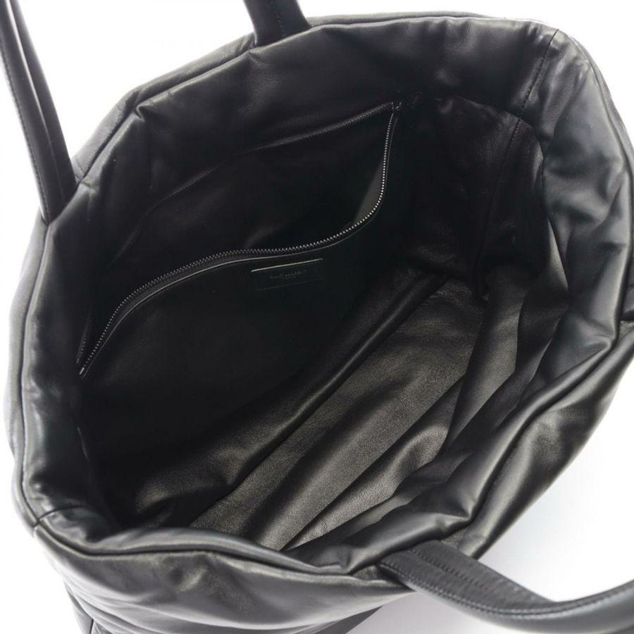 SAINT LAURENT PARIS 寬版羽絨托特包 756269 黑色皮革 二手 男士-2