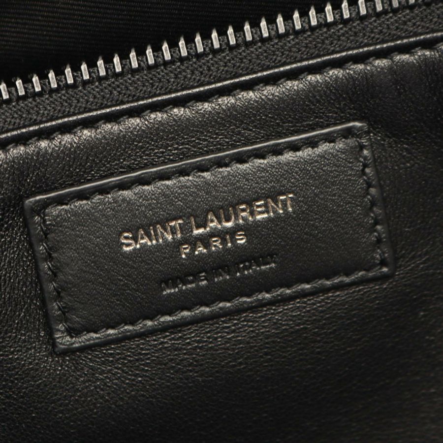 SAINT LAURENT PARIS 寬版羽絨托特包 756269 黑色皮革 二手 男士-3