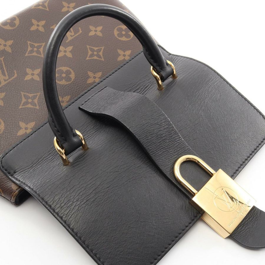 路易威登 Rocky BB Monogram 黑色兩用手提包 M44141 PVC塗層帆布皮革棕色黑色二手女款-6