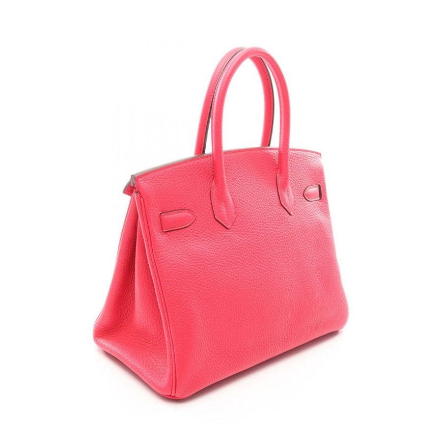 愛馬仕 Birkin 30 手提包,Clemence 皮革,粉紅色玫瑰極致奢華,SHW 二手-1