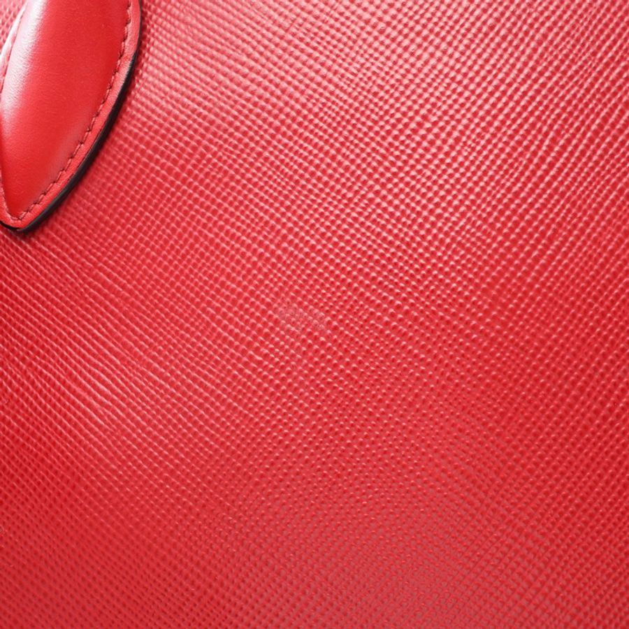 PRADA Monochrome 紅色 Saffiano 皮革單肩手提包(二手女)-4