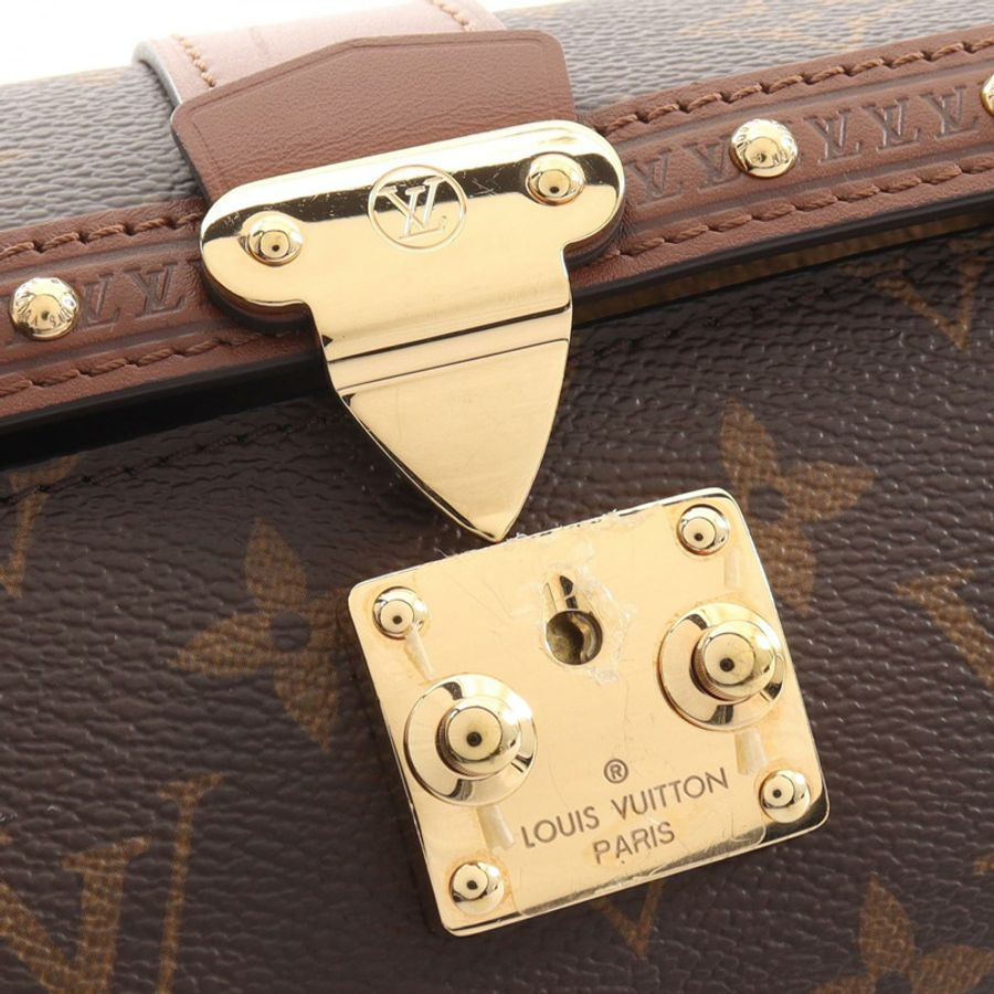 路易威登 Papillon Trunk Monogram 2WAY 手提包 M57835 PVC塗層帆布皮革棕色二手女士-4