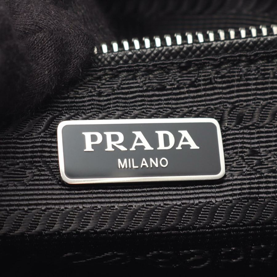 PRADA TESSUTO IMPUNTU 2WAY 鏈條手提包 1BH910 尼龍 Saffiano 皮革 黑色-3