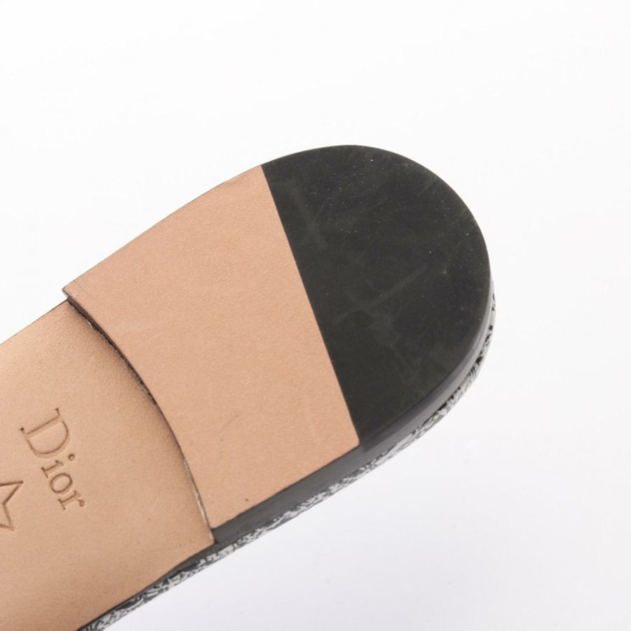 Christian Dior Dway Logo 平底涼鞋 #36 1/2 帆布 白色 黑色 二手-6