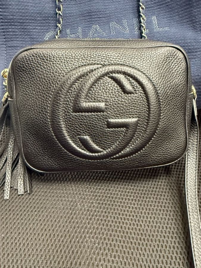 Gucci Disco soho 牛皮相機包 流蘇拉鍊 經典大 GG logo-4