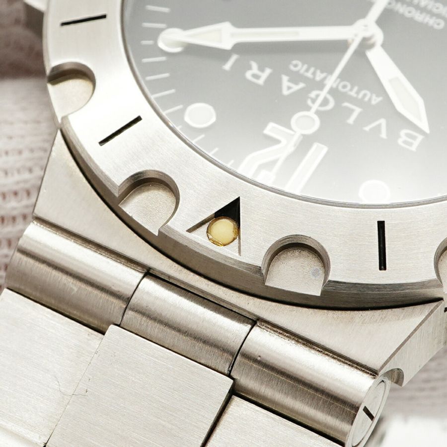 寶格麗 (Bvlgari) Diagono Scuba SD38S 黑色錶盤男士腕錶-6