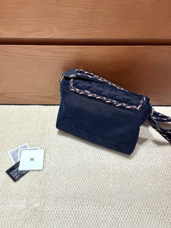 Chanel 藏藍色絲絨薩爾茲堡郵差包 稀有款 麻花編織肩帶 尺寸約21*27-3