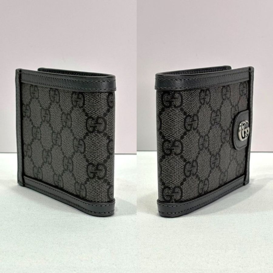 GUCCI 男款灰色雙折短夾-2