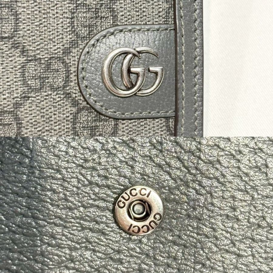 GUCCI 男款灰色雙折短夾-6