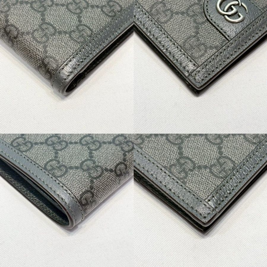 GUCCI 男款灰色雙折短夾-8