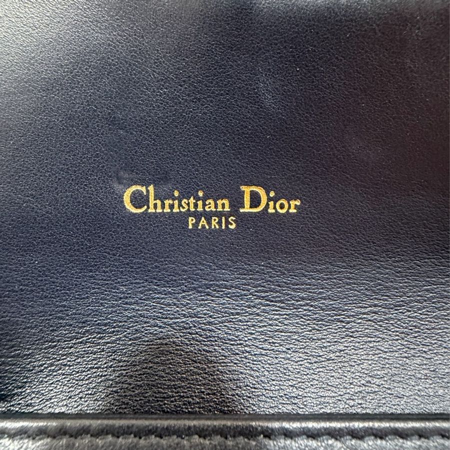 DIOR S5614 Saddle 藍緹花 金釦 woc 長夾-28