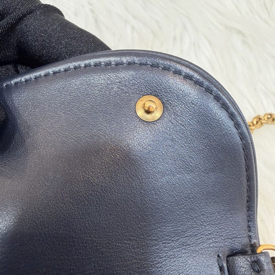 DIOR S5614 Saddle 藍緹花 金釦 woc 長夾-30