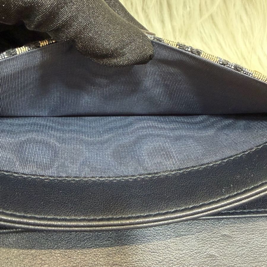DIOR S5614 Saddle 藍緹花 金釦 woc 長夾-41