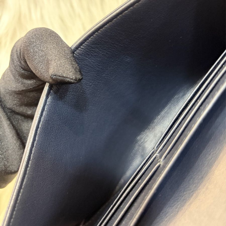 DIOR S5614 Saddle 藍緹花 金釦 woc 長夾-44