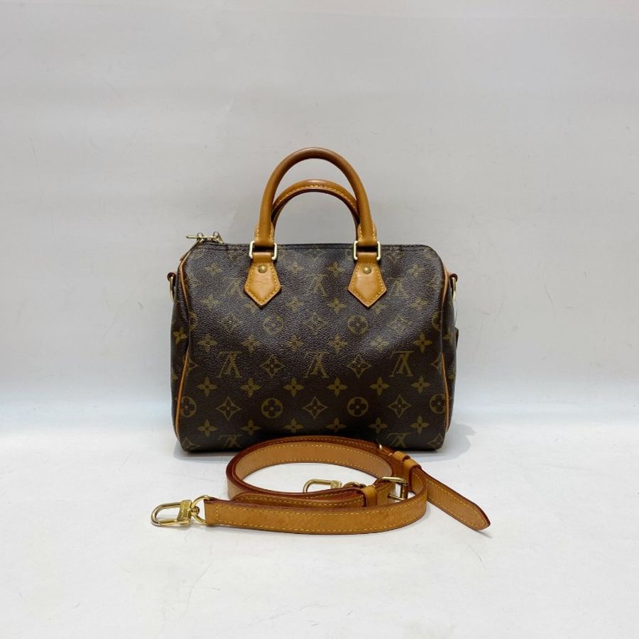 LV路易威登Speedy25老花肩带款斜挎包25*20*15-0