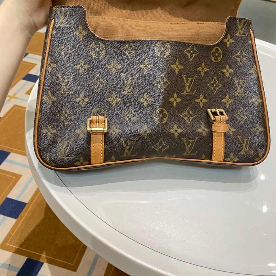 LV路易威登Pochette Marell老花变形金刚大号手提双肩包30*20*6-10