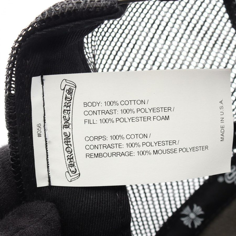 CHROME HEARTS Tracker Cap CH Plus Las Vegas 網眼帽 棉/聚酯纖維 黑色 二手 男款-4