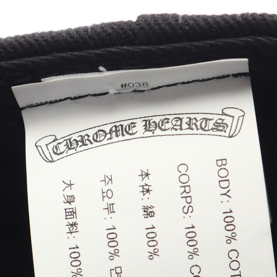 鉻心 (CHROME HEARTS) 捲軸標籤刺繡棒球帽,棉質,黑色,二手,男士款-3