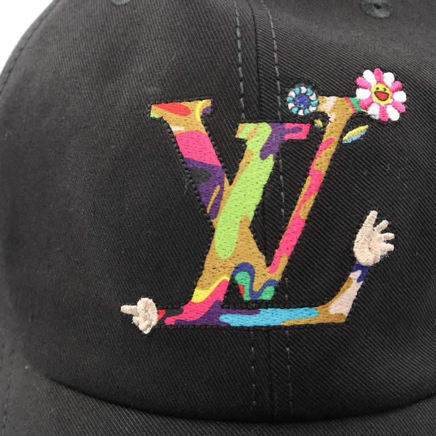 路易威登 LV × TM 超平頂棉質棒球帽 黑色 多色 二手 男女通用-8