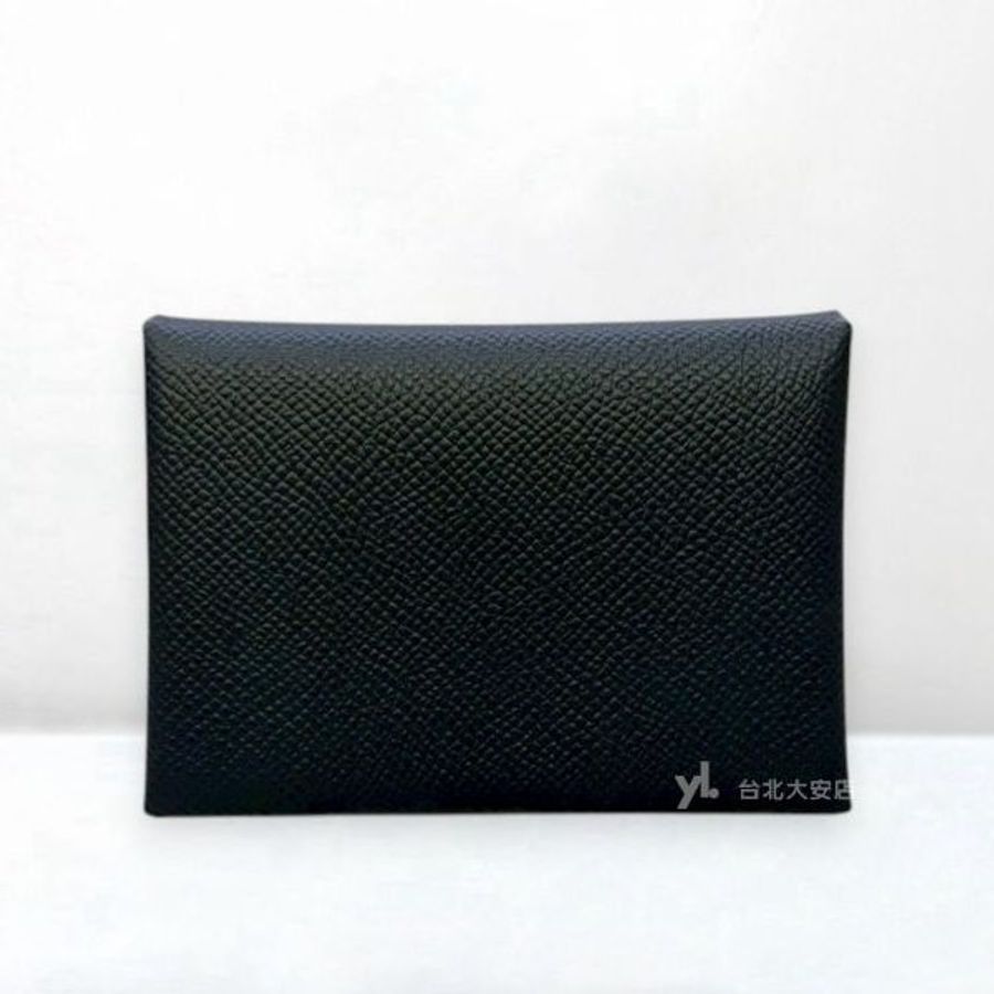 A13269-Hermes Calvi duo 海洋藍Z7 Epson皮對開零錢卡包-0