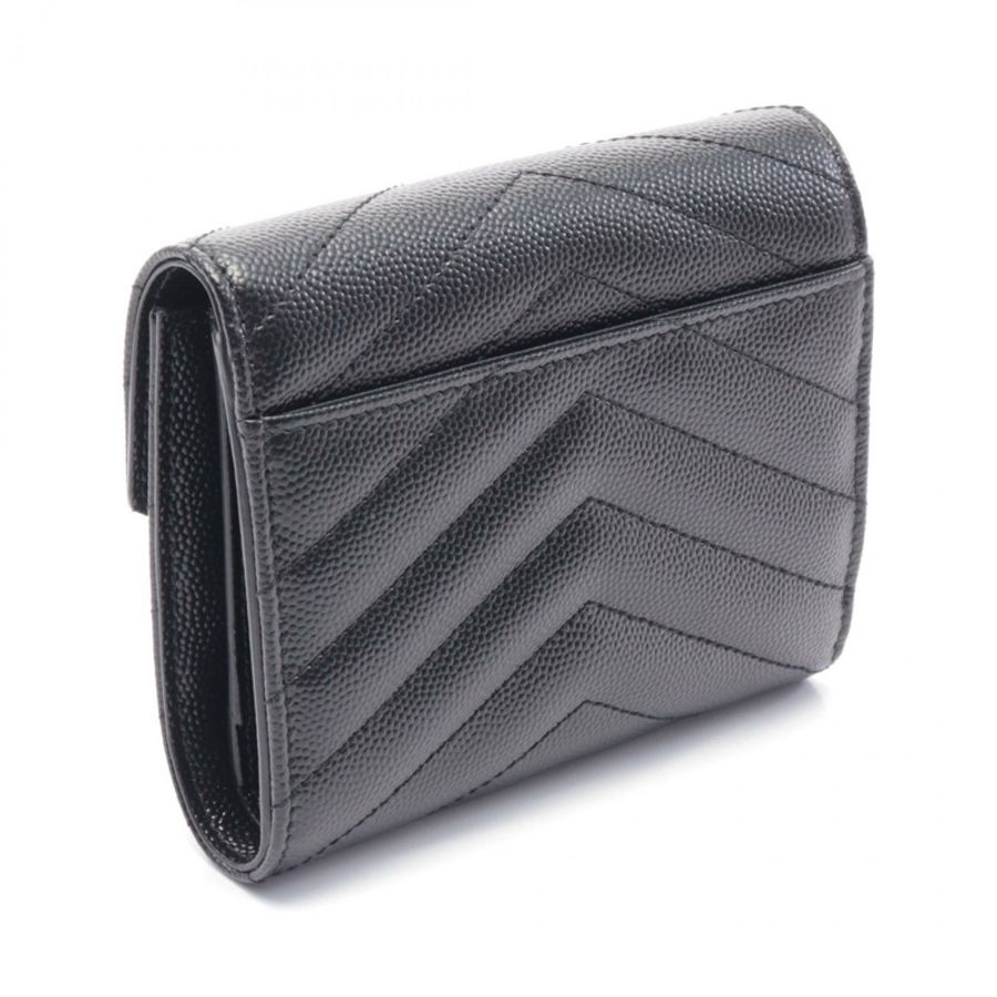 SAINT LAURENT PARIS Monogram Saint Laurent 三折皮夾 403943BOW011000 黑色真皮 全新 女士-1
