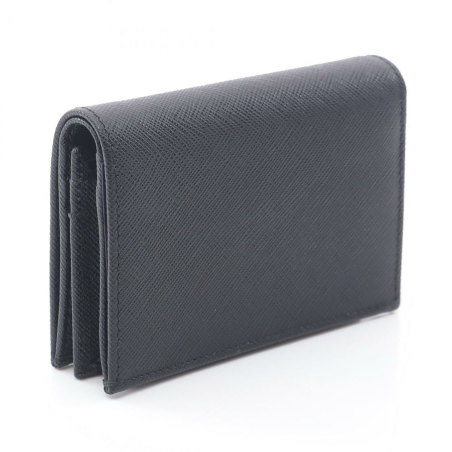 PRADA SAFFIANO TRIANG 雙折皮夾 1MV021QHHF0002 Saffiano 皮革黑色全新女式-1